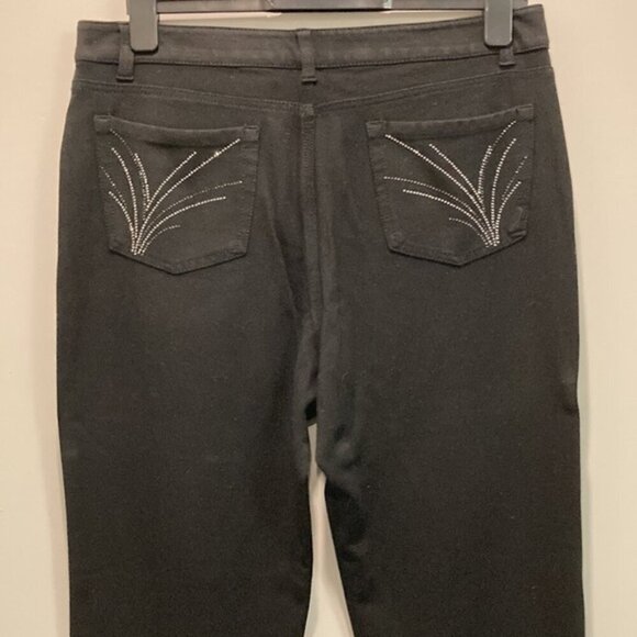 JONES New York Black Lexington Straight Super Soft Trousers sz large - Picture 7 of 11